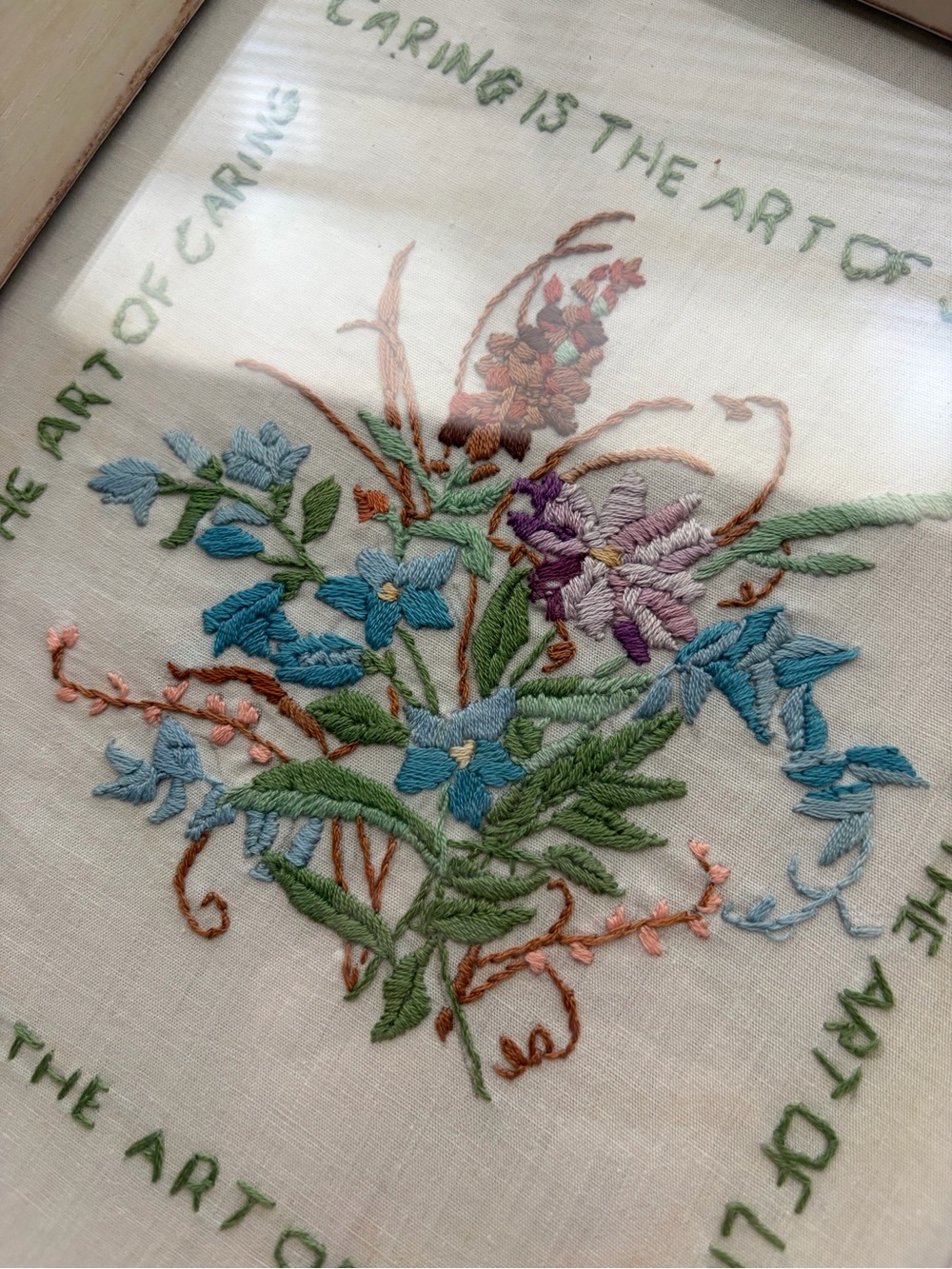 Stunning Framed Botanical Embroidered Art - Picture 3 of 4
